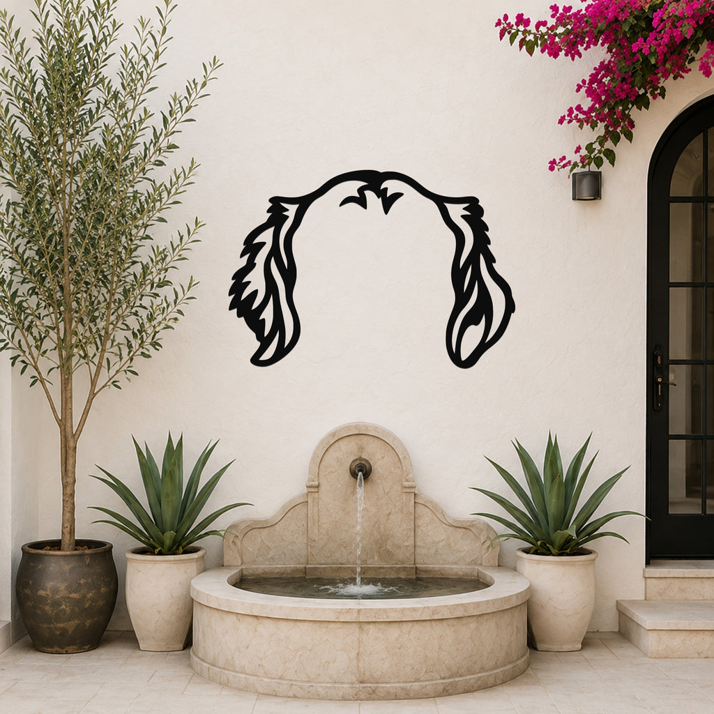 Golden Retriever dog ear waterproof metal wall art, mockup 6