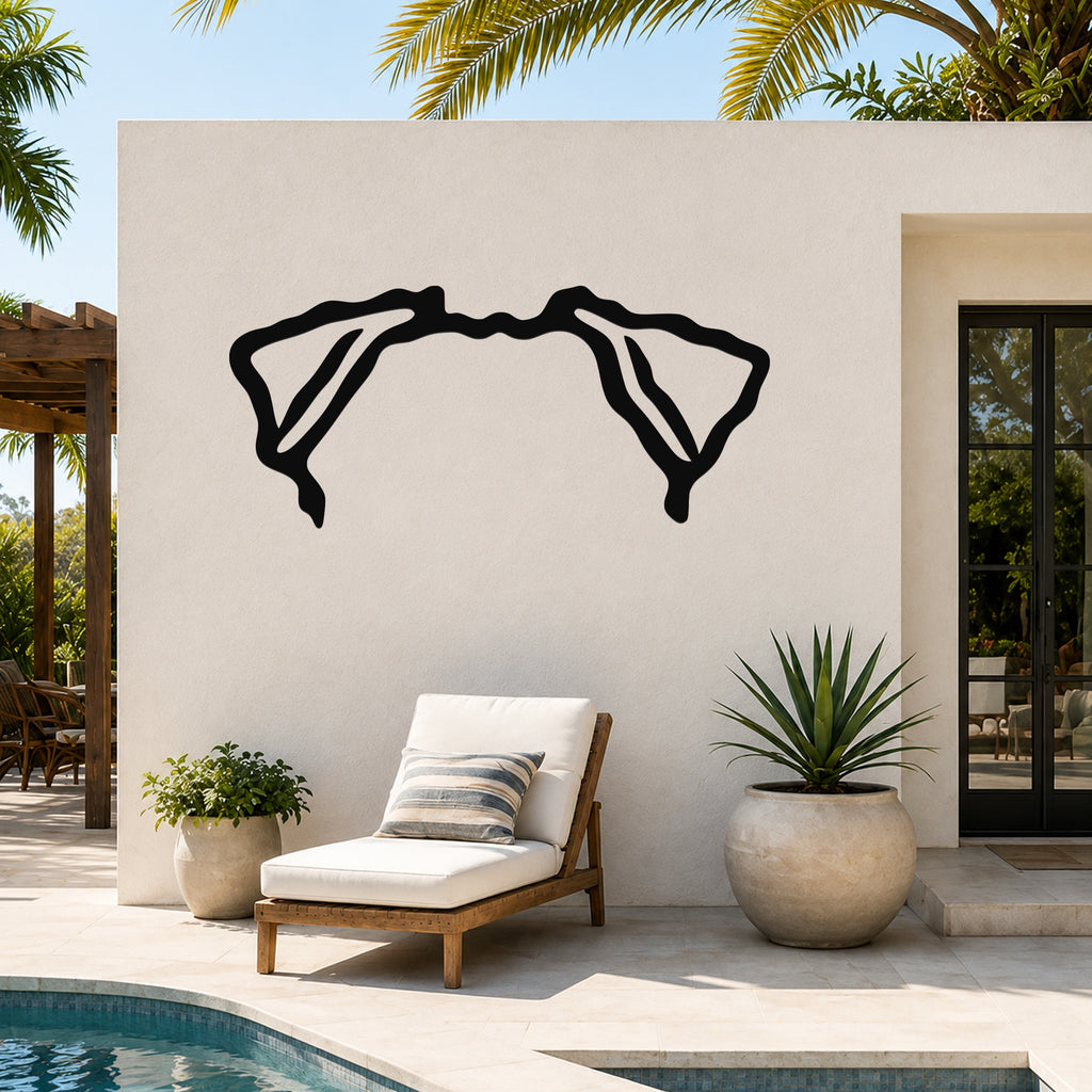 Pitbull dog ear waterproof metal wall art, mockup 6