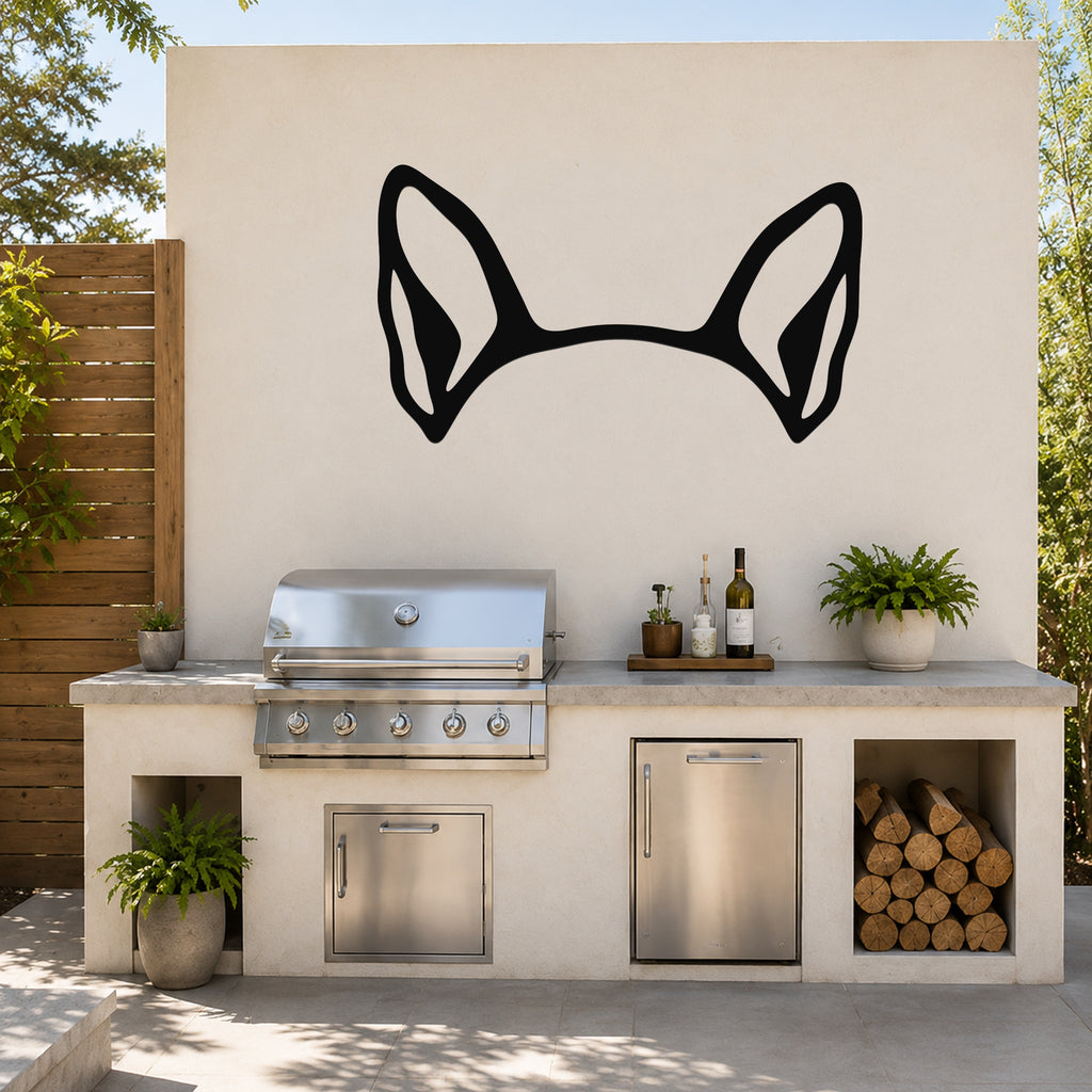 Boston Terrier dog ear waterproof metal wall art, mockup 6