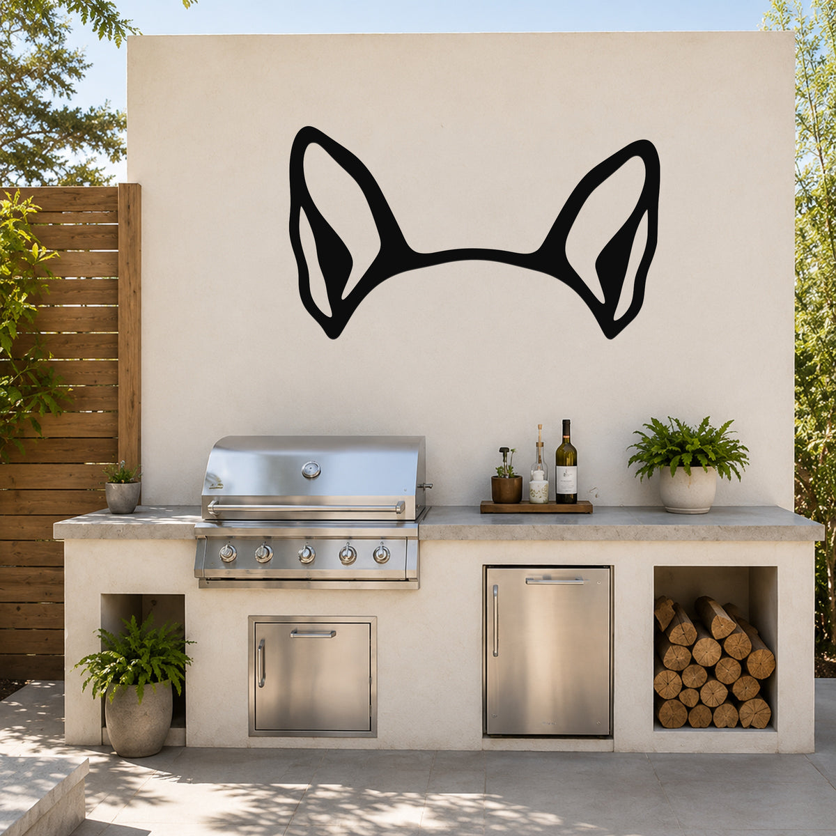 Boston Terrier dog ear waterproof metal wall art, mockup 6