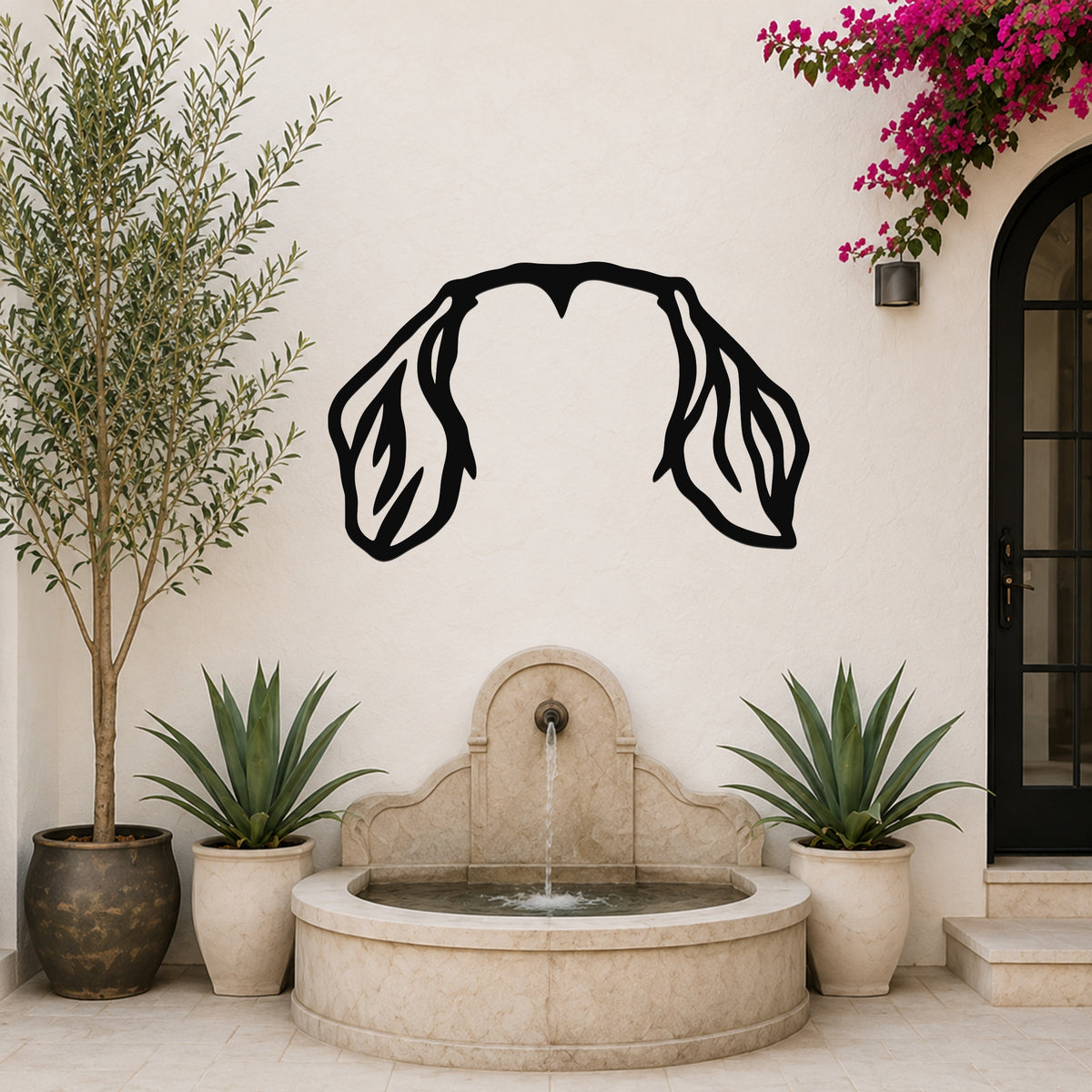 Wire-haired Dachshund dog ear waterproof metal wall art, mockup 6