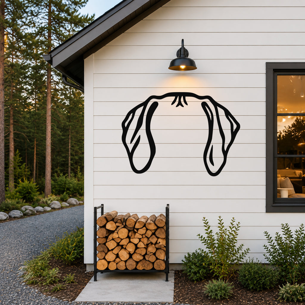 Hungarian Vizsla dog ear waterproof metal wall art, mockup 6