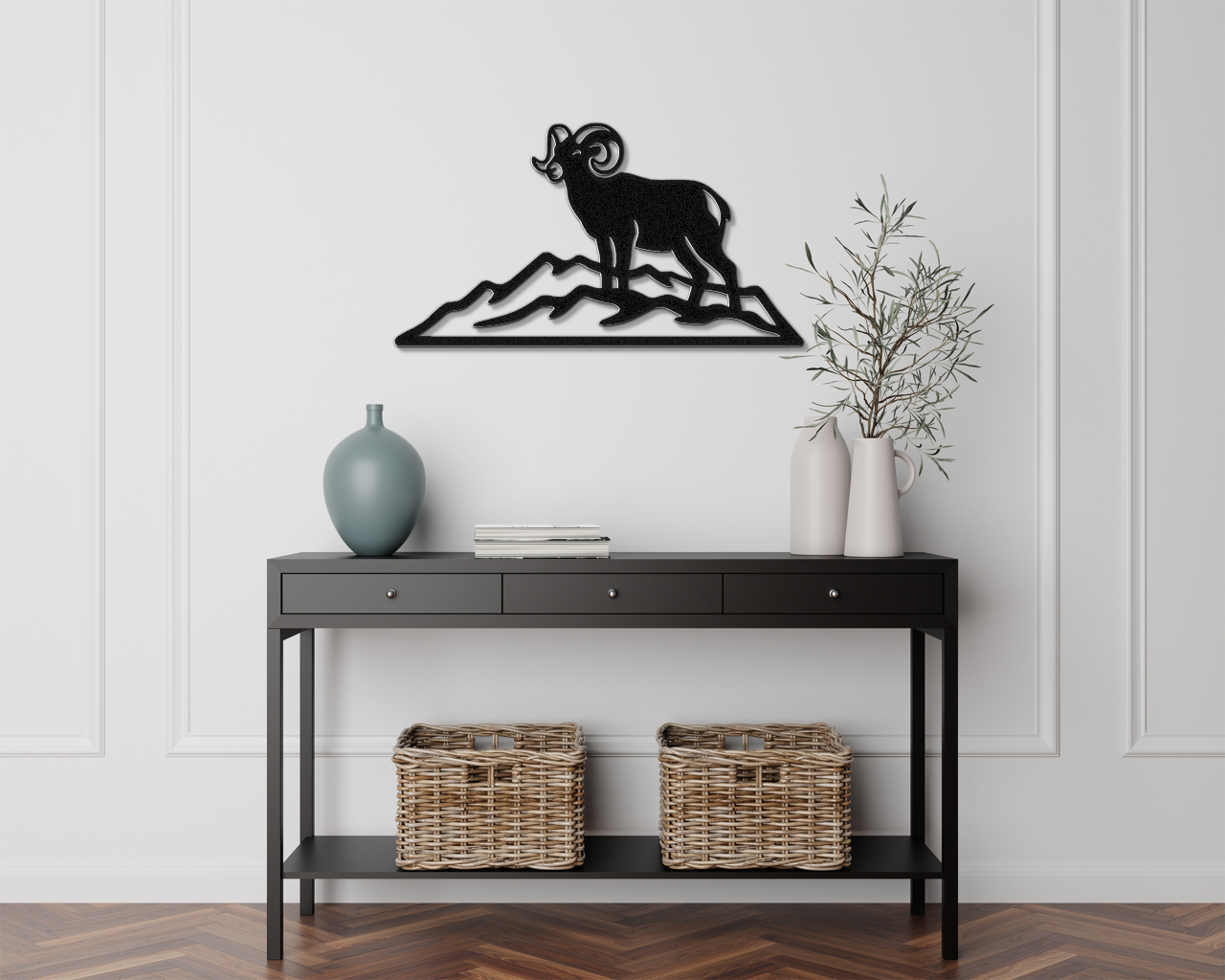 Bighorn Sheep Metal Wall Art: Bold Organic Design - Weatherproof Steel, Indoor Outdoor, Western Rustic Accent