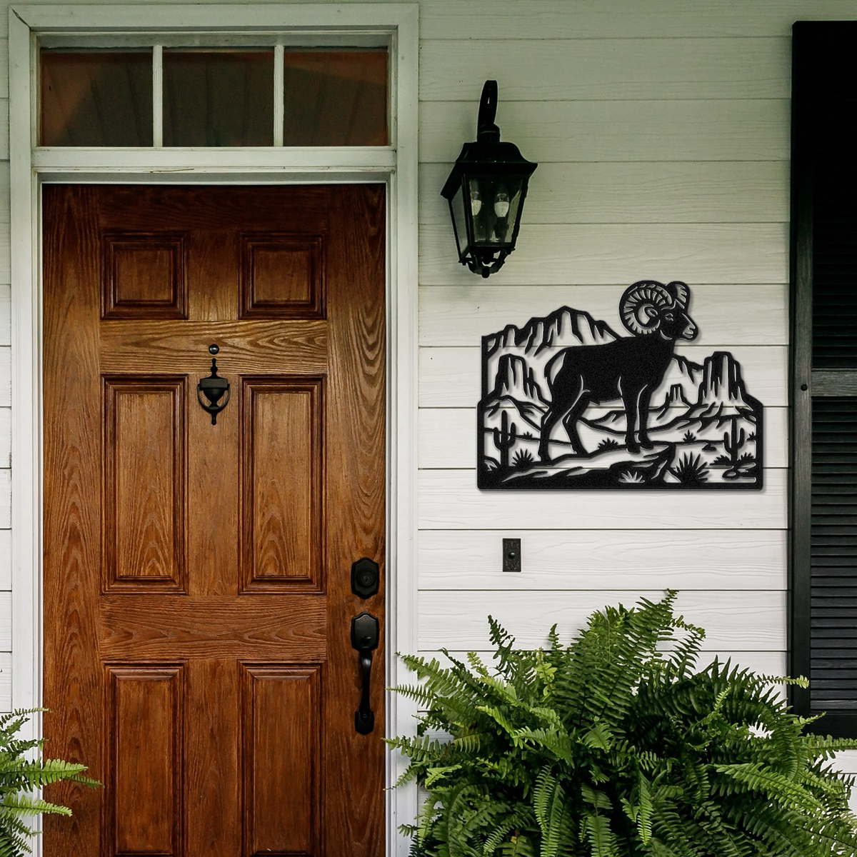 Bighorn Sheep Metal Wall Art: Southwestern Silhouette, Weatherproof Steel | Rustic Ranch Decor, Indoor Outdoor | Bold Organic Design