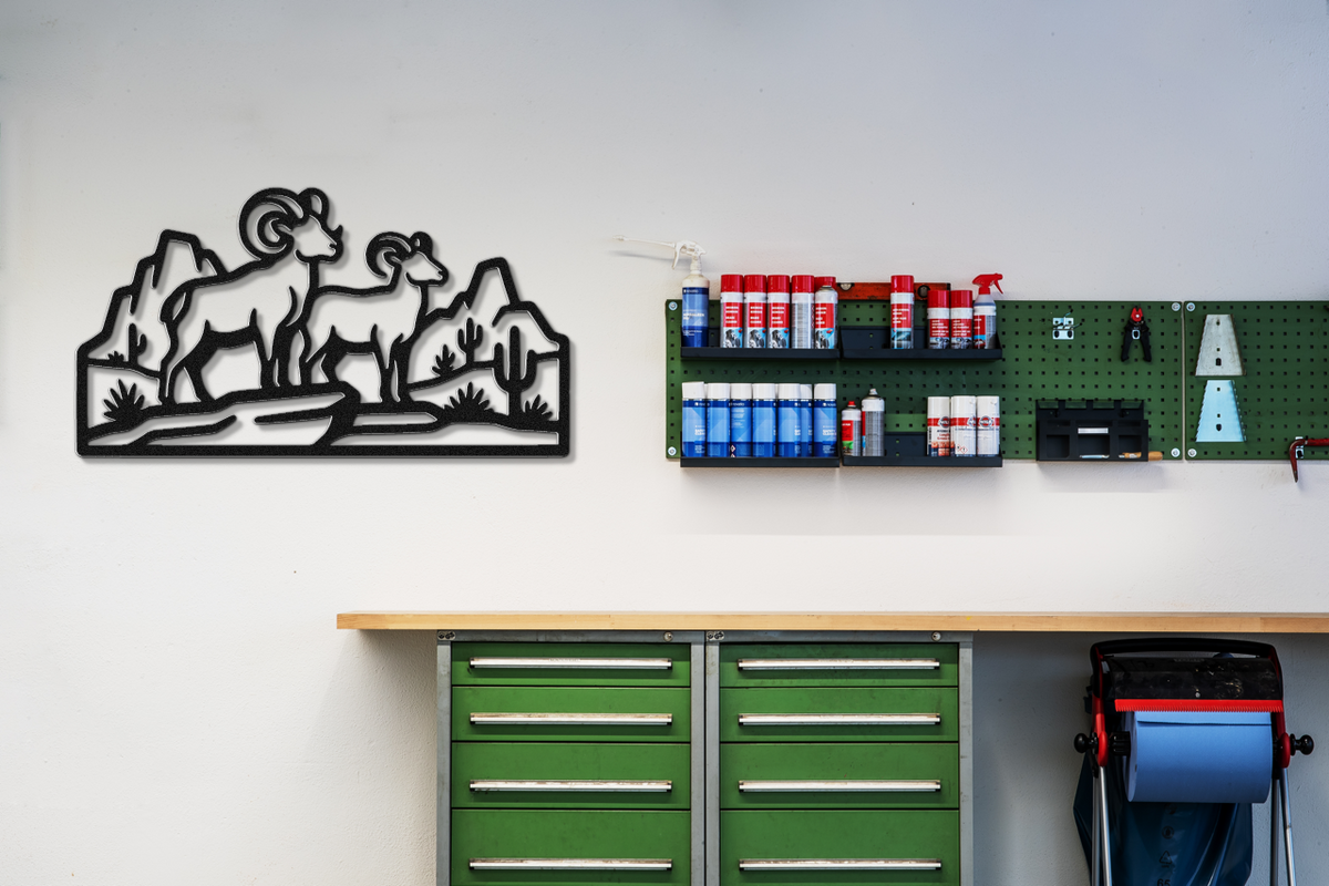 Bighorn Sheep Metal Wall Art: Western Wildlife Design, Weatherproof Steel (Rustic Cabin Decor, Indoor Outdoor Display)