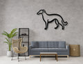 Borzoi Dog Metal Wall Art: Graceful Sighthound Silhouette, Modern Minimalist Decor (Powder-Coated Steel, Weatherproof)