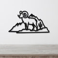 Desert Bighorn Sheep Metal Wall Art Wildlife Sculpture, Southwestern Style (Weatherproof Steel, Indoor Outdoor Rustic Decor)