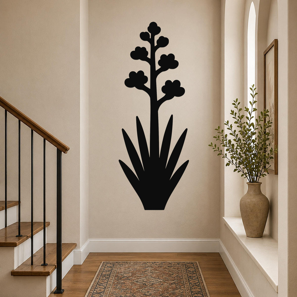 Blooming Agave Metal Wall Art Indoor Outdoor Sculptural Silhouette Desert Inspired Decor for Living Room Bedroom Office