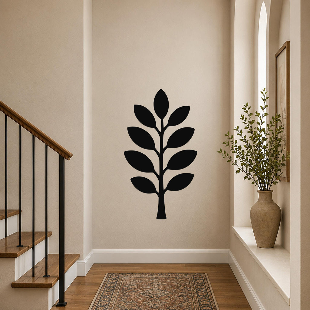 Olive Branch Metal Wall Art Indoor Outdoor Rustic Modern Sign for Patio Entryway