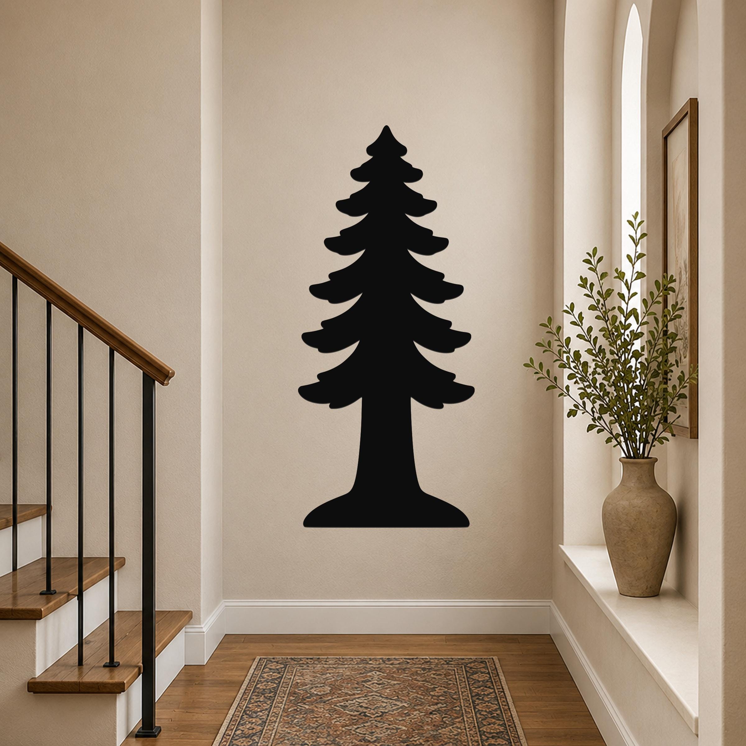 Redwood Metal Wall Art Indoor Outdoor Rustic Modern Decor for Office Entryway Garden Patio