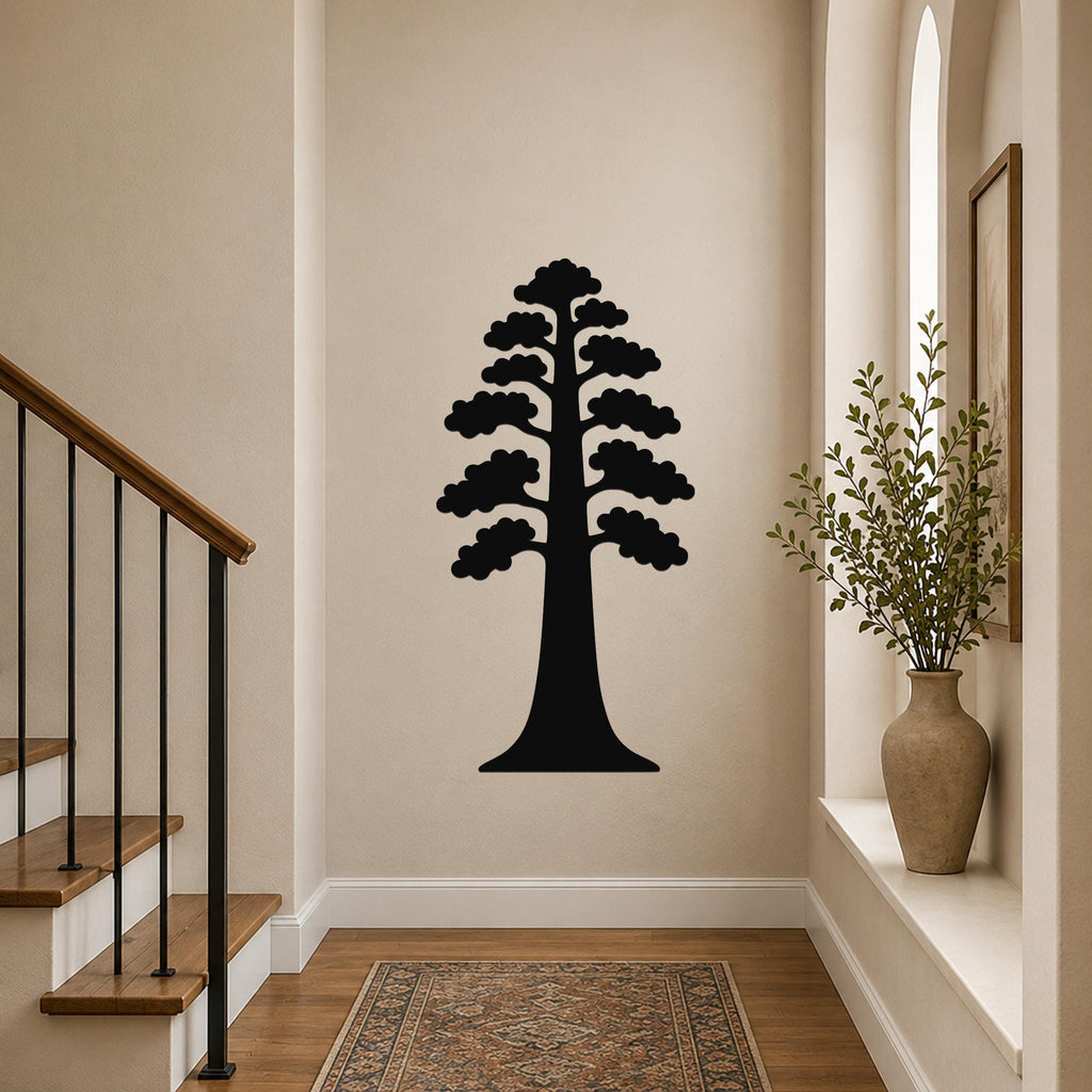 Sequoia Tree Metal Wall Art Indoor Outdoor Waterproof Steel Wall Sign