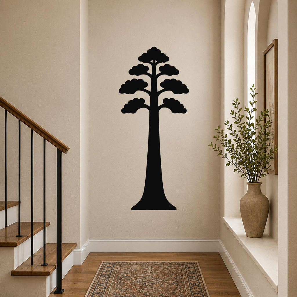 Sequoia Tree Metal Wall Art Indoor Outdoor Waterproof Steel Decor for Patio Living Room