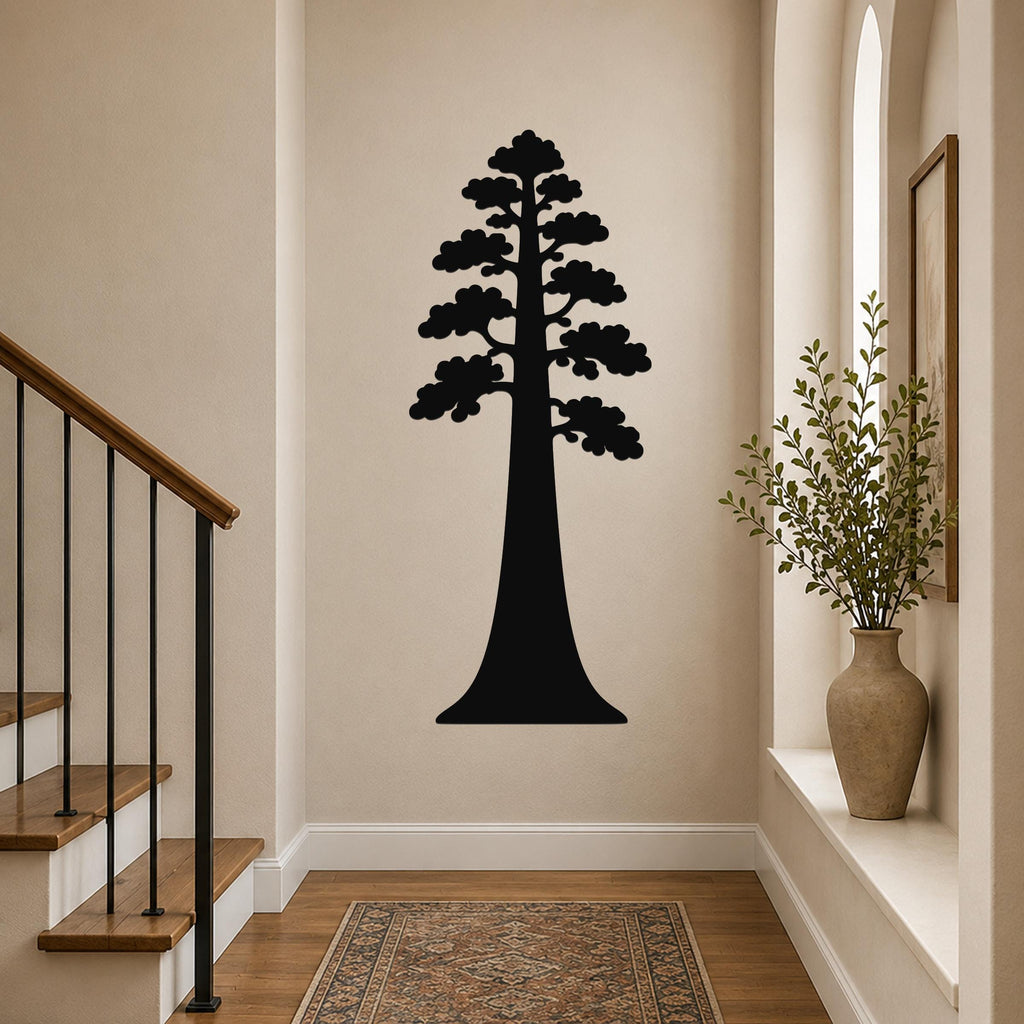 Sequoia Tree Metal Wall Art Indoor Outdoor Waterproof Steel Sign for Patio Garden Entryway Home Decor