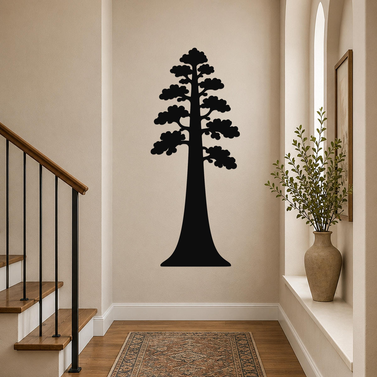 Sequoia Tree Metal Wall Art Indoor Outdoor Waterproof Steel Sign for Patio Garden Entryway Home Decor