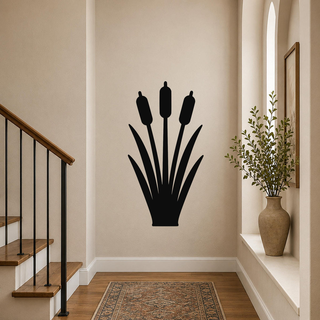 Cattail Metal Wall Art Indoor Outdoor Waterproof Steel Sign for Living Room Patio Bedroom