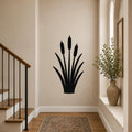 Cattail Metal Wall Art Indoor Outdoor Waterproof Powder Coated Steel Sign for Patio Garden