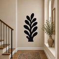 Modern Abstract Botanical Sprig Metal Wall Art Indoor Outdoor Waterproof Steel Sign for Bedroom Office Entryway