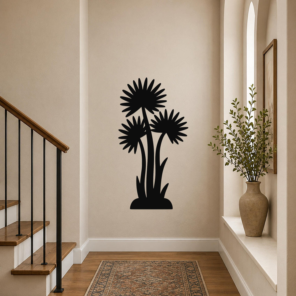 Wildflower Metal Wall Art Indoor Outdoor Waterproof Steel Decor for Patio Living Room Bedroom
