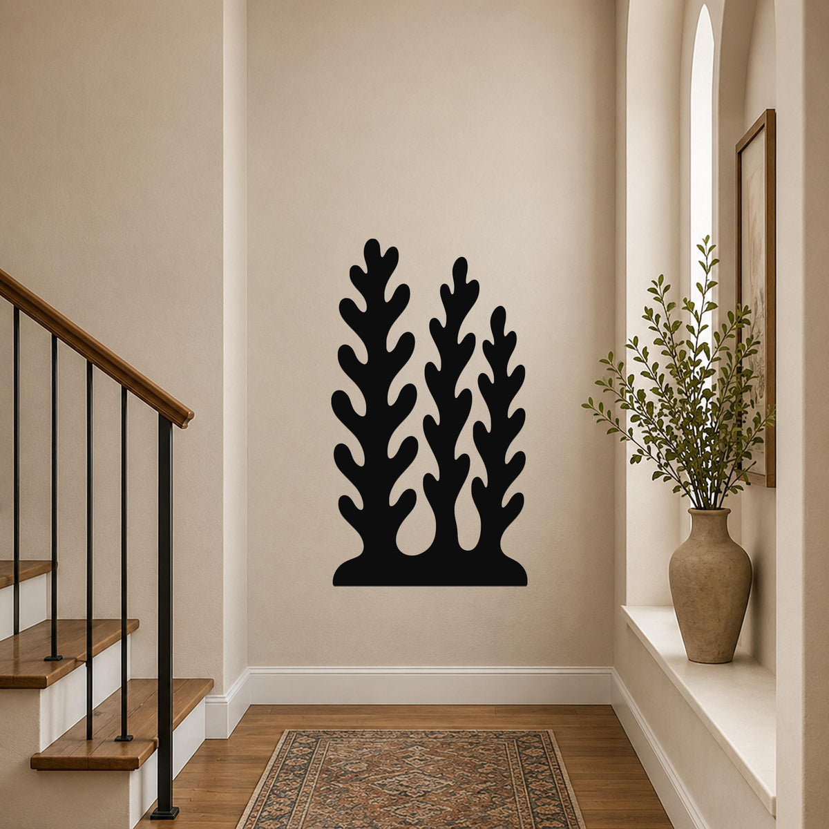 Kelp and Seaweed Metal Wall Art Indoor Outdoor Modern Sign for Patio Entryway Garden Wall