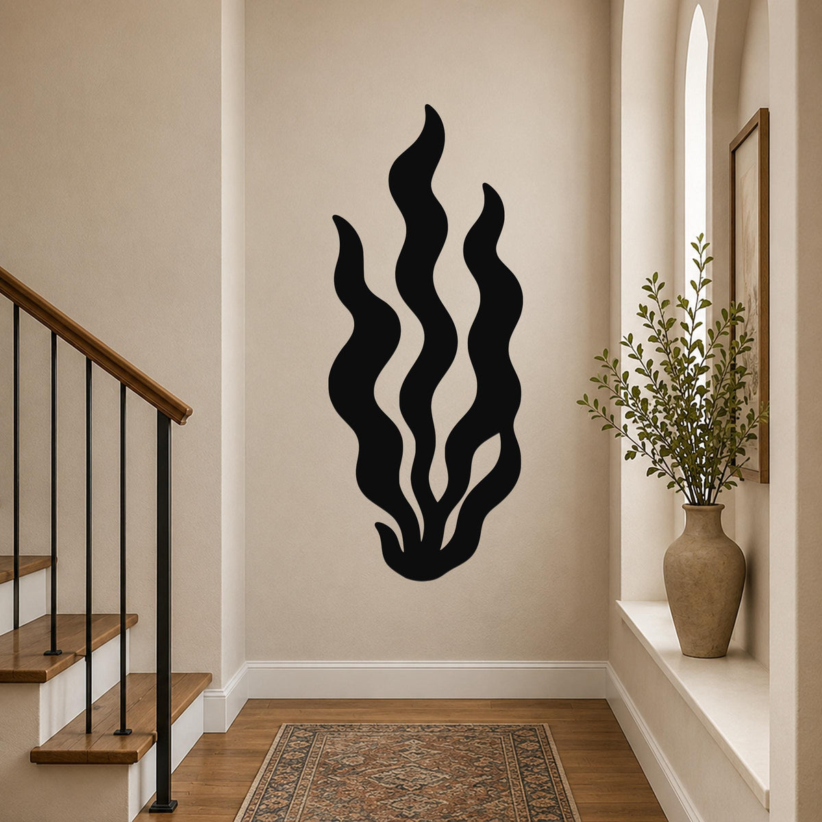 Kelp and Seaweed Metal Wall Art Indoor Outdoor Modern Sign for Patio Office Entryway