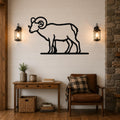 Bighorn Sheep Metal Wall Art - Southwestern Wildlife Sculpture, Bold Organic Design, Weatherproof Steel, Indoor Outdoor Display
