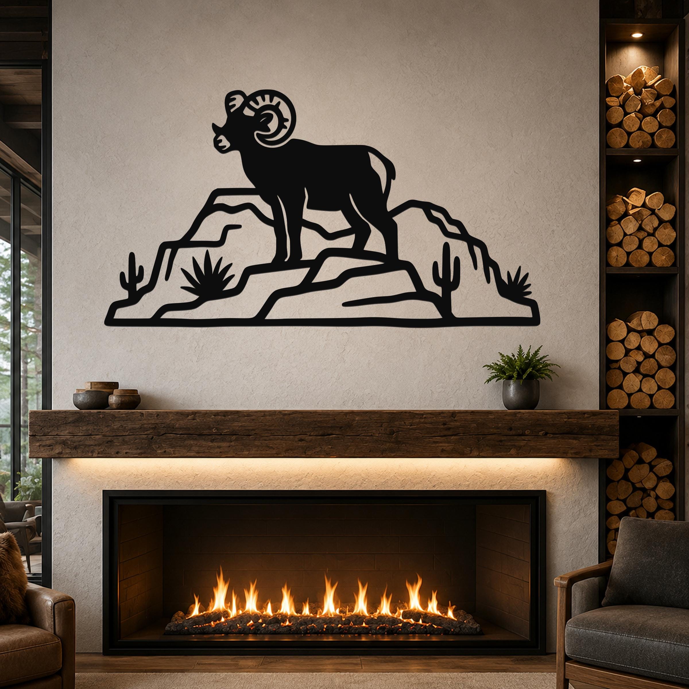 Bighorn Sheep Wall Art: Rustic Copper Silhouette - Weatherproof Metal, Indoor Outdoor, Western Wildlife Decor