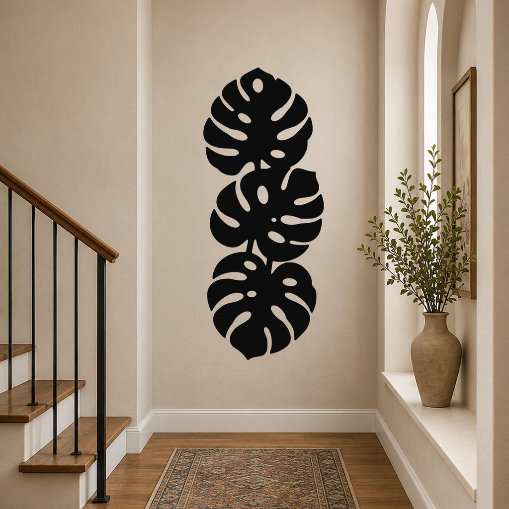 Custom Monstera Metal Wall Art Indoor Outdoor Tropical Leaf Sign for Living Room Bedroom