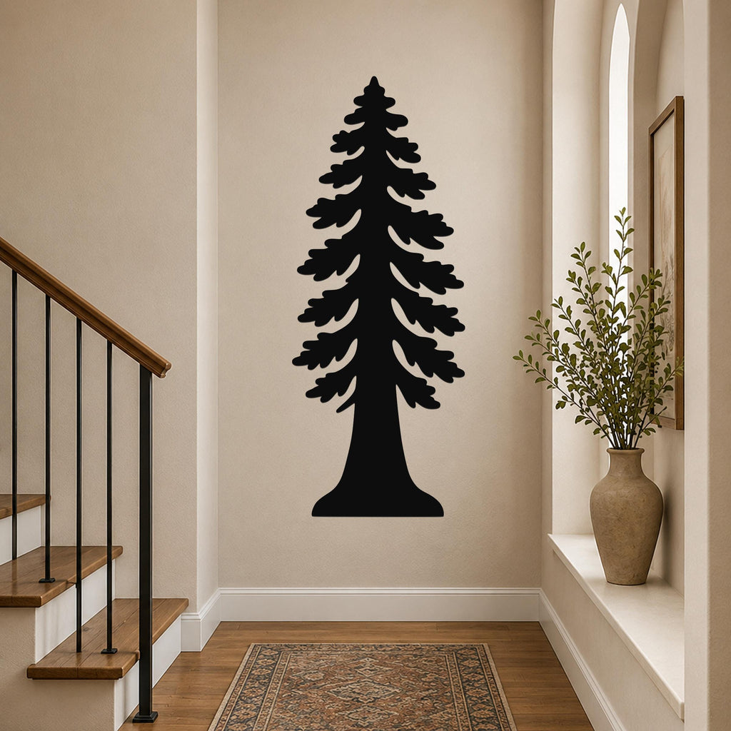 Redwood Metal Wall Art Indoor Outdoor Botanical Sign for Cabin Housewarming Gift