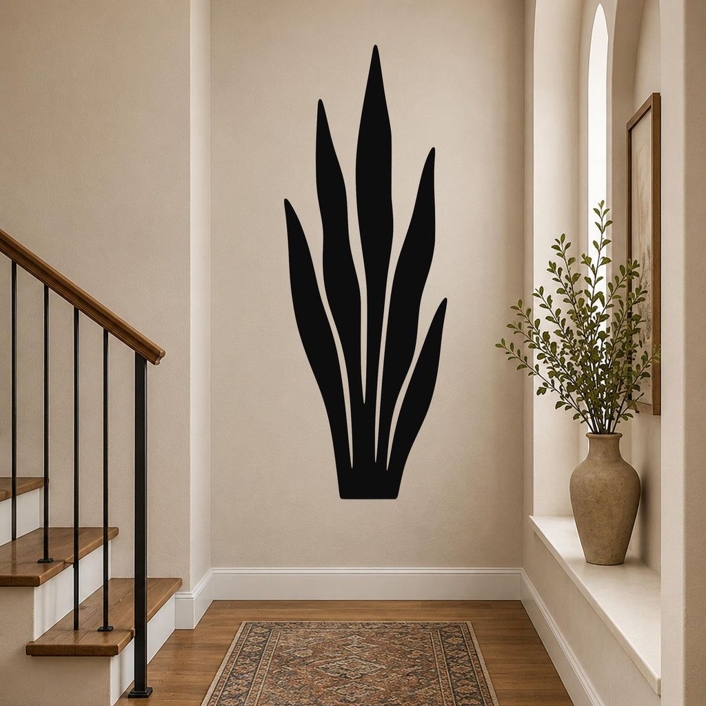 Snake Plant Metal Wall Art Indoor Outdoor Sign Modern Greenery Wall Decor
