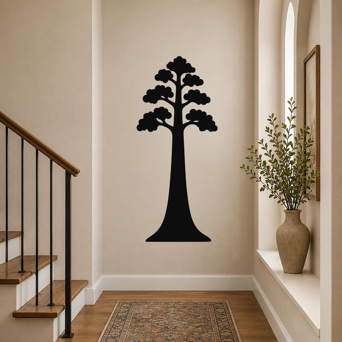 Sequoia Tree Metal Wall Art Indoor Outdoor Waterproof Steel Sign Nature Forest Decor
