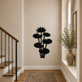 Powder Coated Steel Lotus Water Lily Metal Wall Art for Indoor Outdoor Patio and Living Room Decor