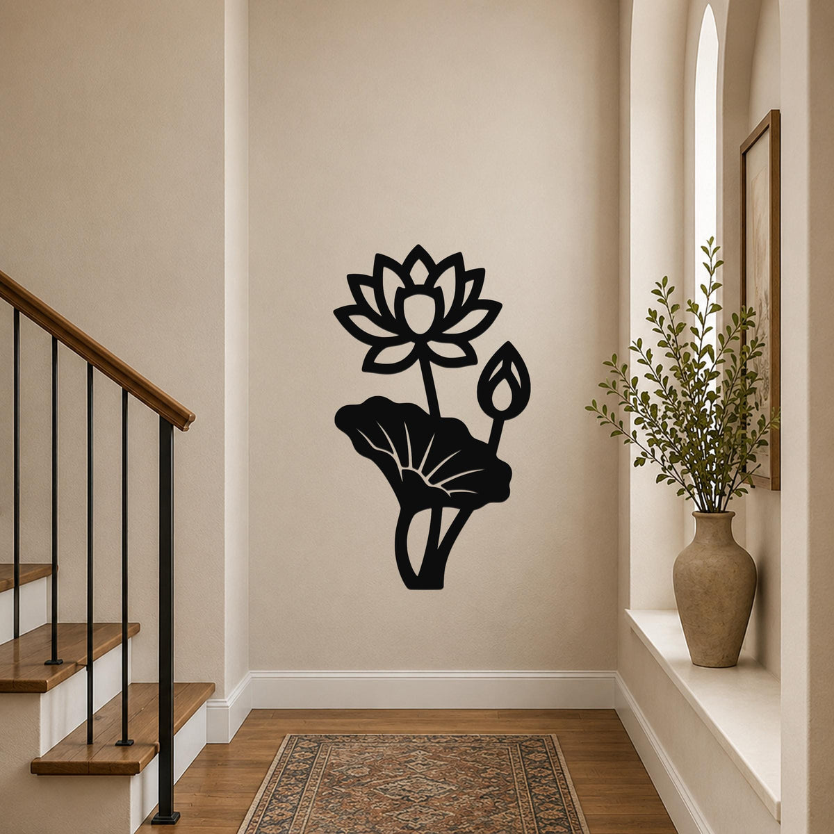 Lotus Water Lily Metal Wall Art Indoor Outdoor Sign for Modern Home Decor