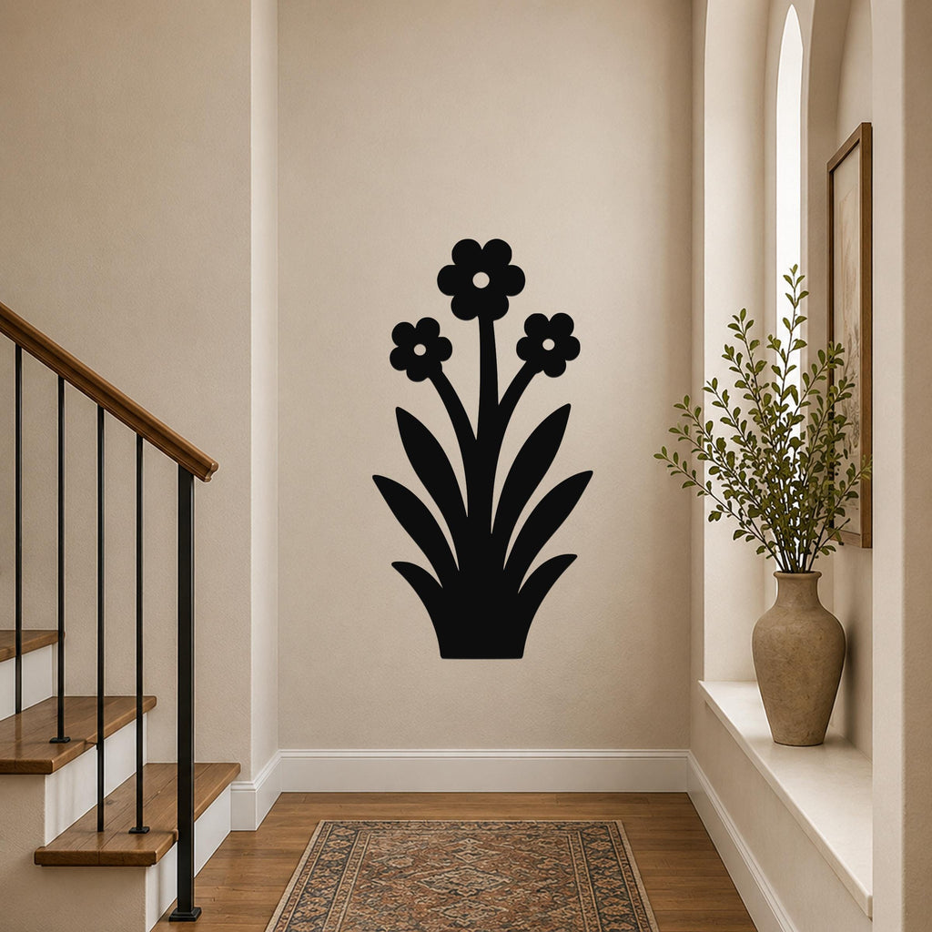 Wildflower Metal Wall Art Indoor Outdoor Waterproof Steel Sign for Bedroom Office Patio