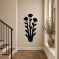 Wildflower Metal Wall Art Indoor Outdoor Powder Coated Steel Sign for Patio Living Room Office