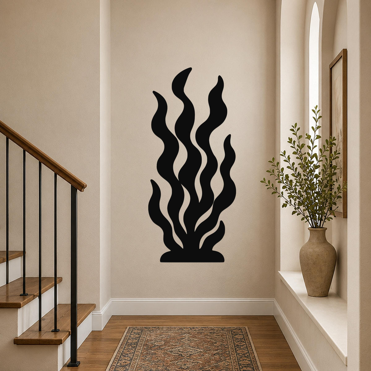 Kelp and Seaweed Metal Wall Art Indoor Outdoor Rustic Wall Decor for Bathroom Garden