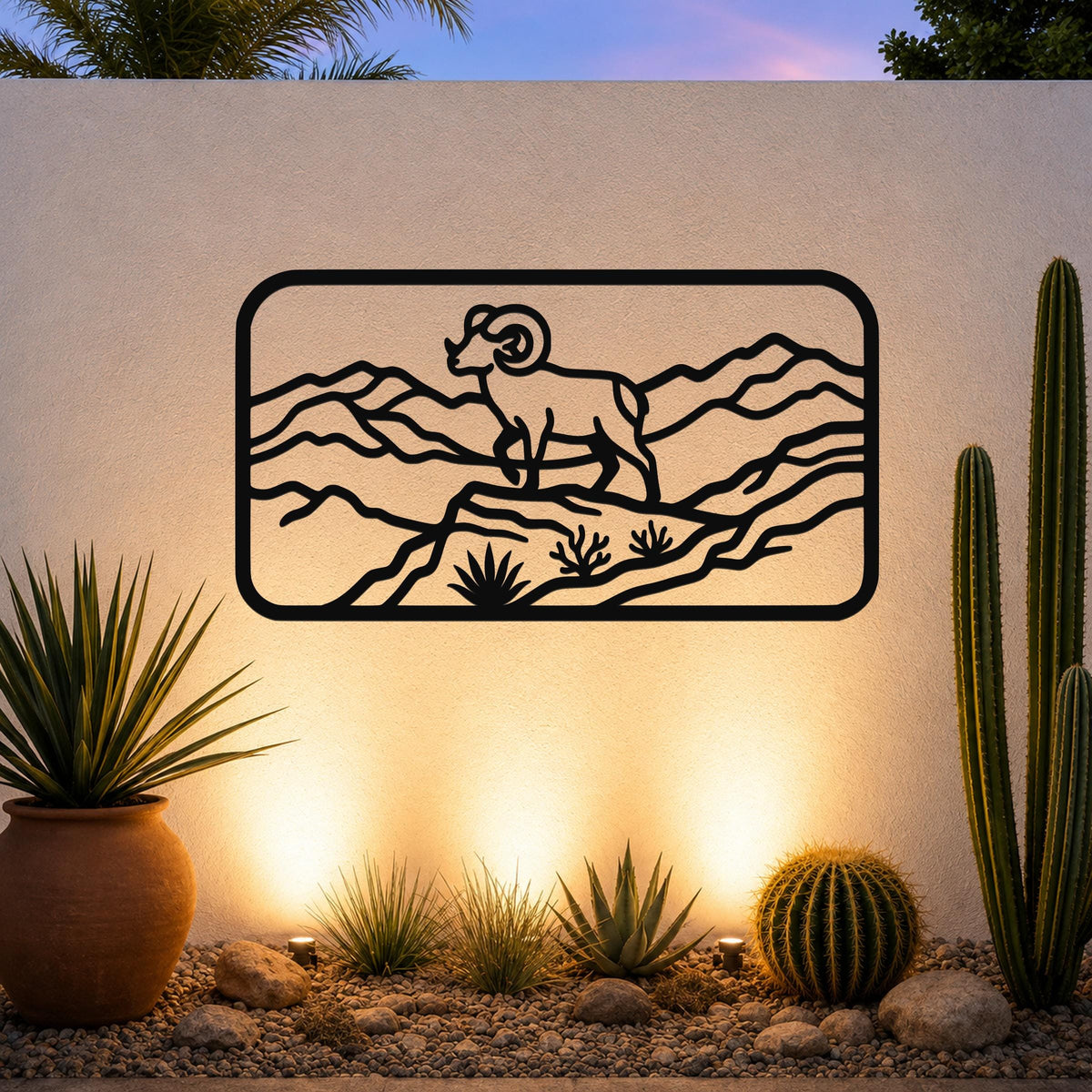 Bighorn Sheep Metal Bold Organic Design: Weatherproof Steel Wall Art, Indoor Outdoor | Mountain Wildlife Decor, Sculptural | Rustic Western