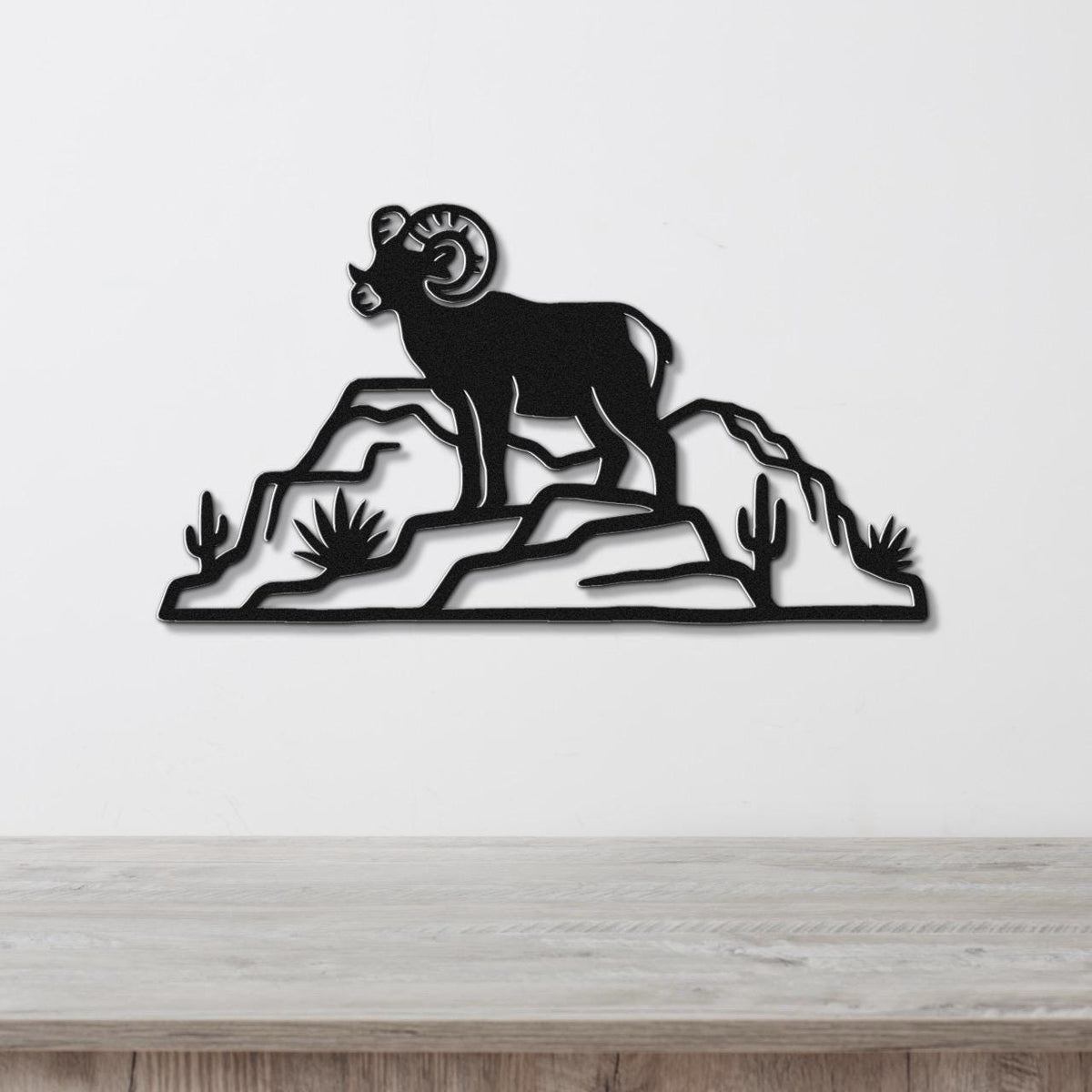 Bighorn Sheep Wall Art: Rustic Copper Silhouette - Weatherproof Metal, Indoor Outdoor, Western Wildlife Decor