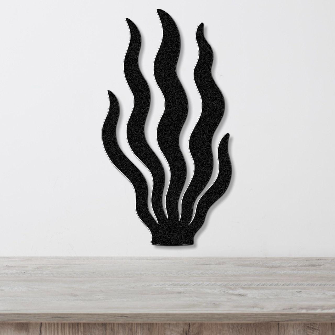 Kelp and Seaweed Metal Wall Art Indoor Outdoor Rustic Wall Decor for Beach House Patio