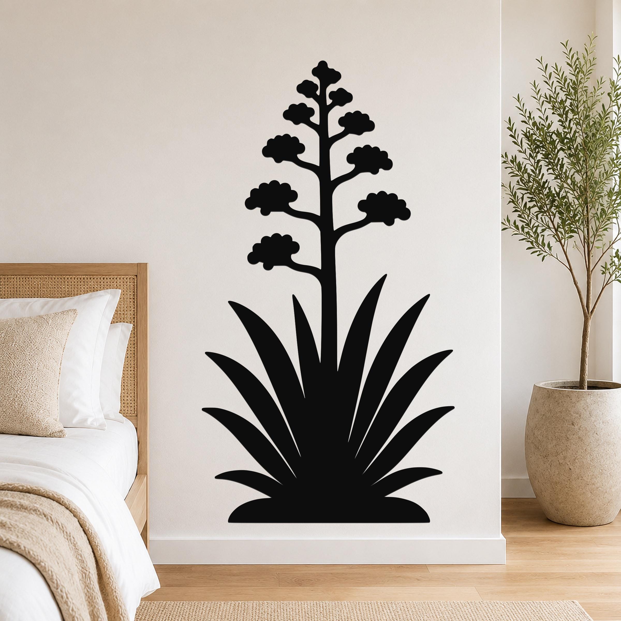 Blooming Agave Metal Wall Art Indoor Outdoor Sculptural Design for Modern Home Decor
