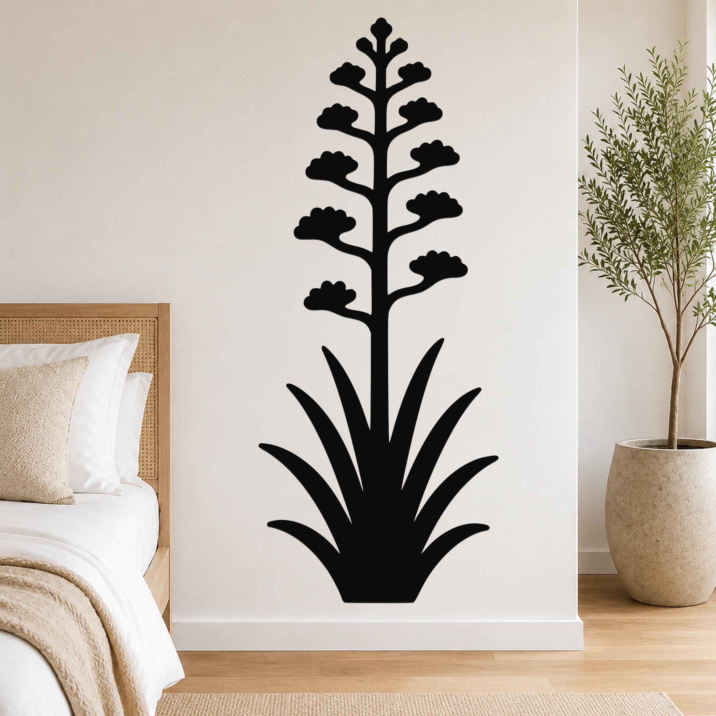 Blooming Agave Metal Wall Art Indoor Outdoor Decor for Living Room Bedroom Office