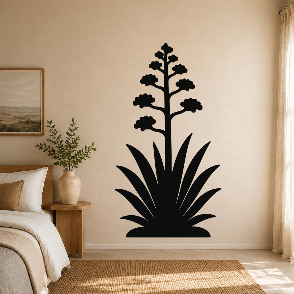 Blooming Agave Metal Wall Art Indoor Outdoor Sculptural Design for Modern Home Decor
