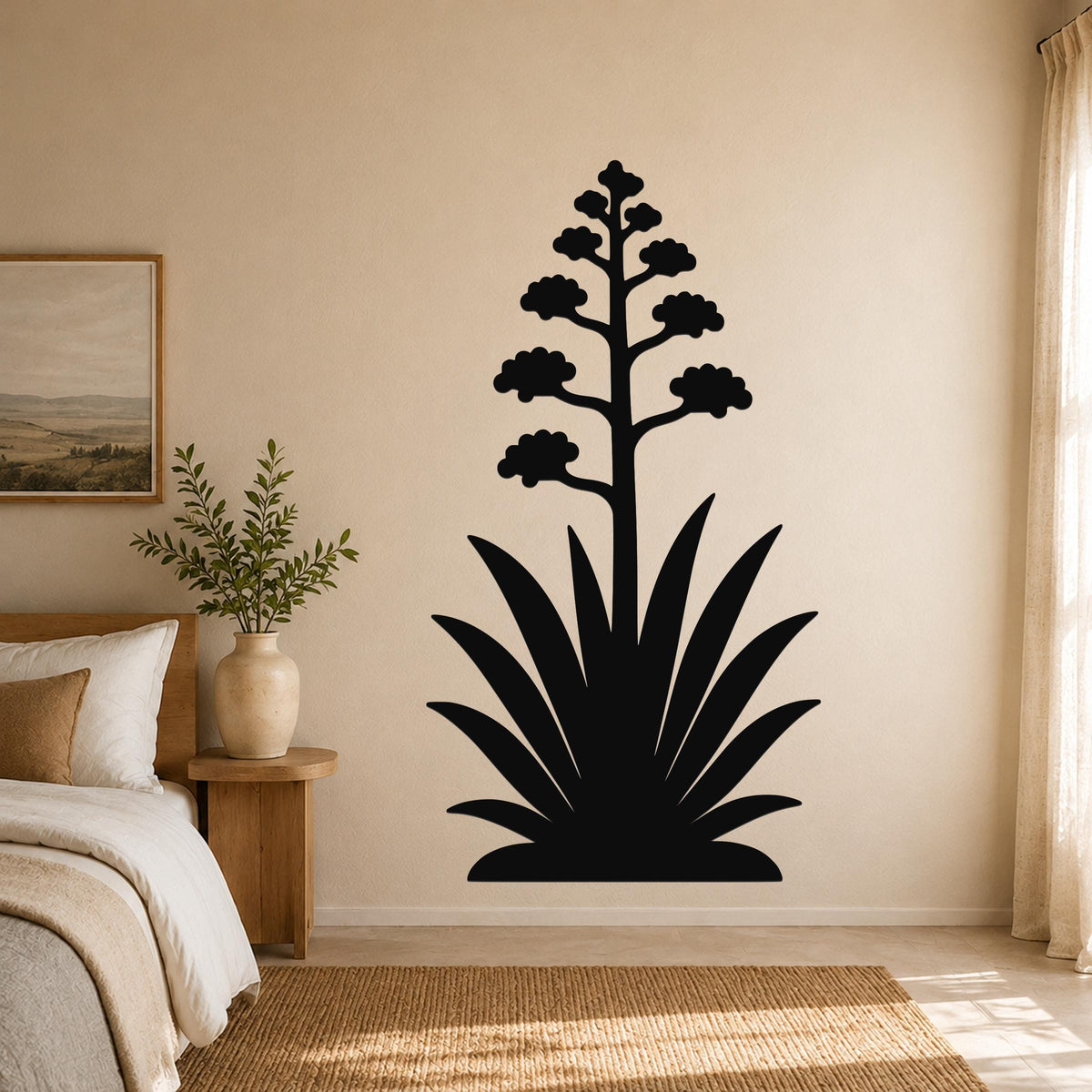 Blooming Agave Metal Wall Art Indoor Outdoor Sculptural Design for Modern Home Decor