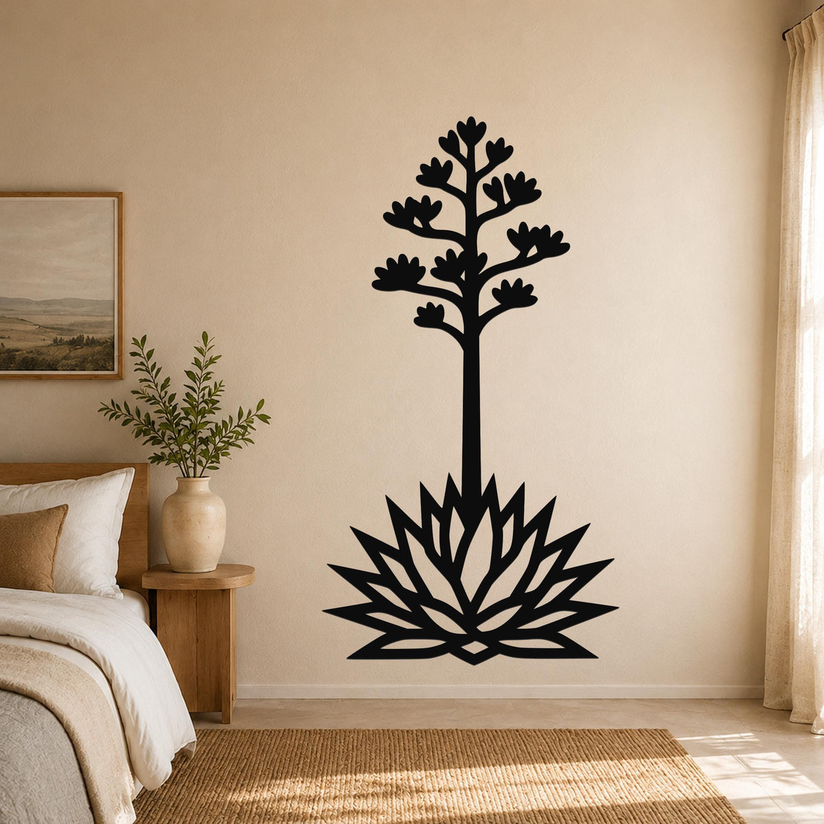 Blooming Agave Metal Wall Art - Southwestern Desert Sculpture - Bold Geometry, Weatherproof Steel, Indoor Outdoor Decor