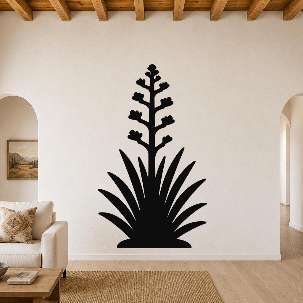 Blooming Agave Metal Wall Art Indoor Outdoor Sculptural Desert Garden Decor