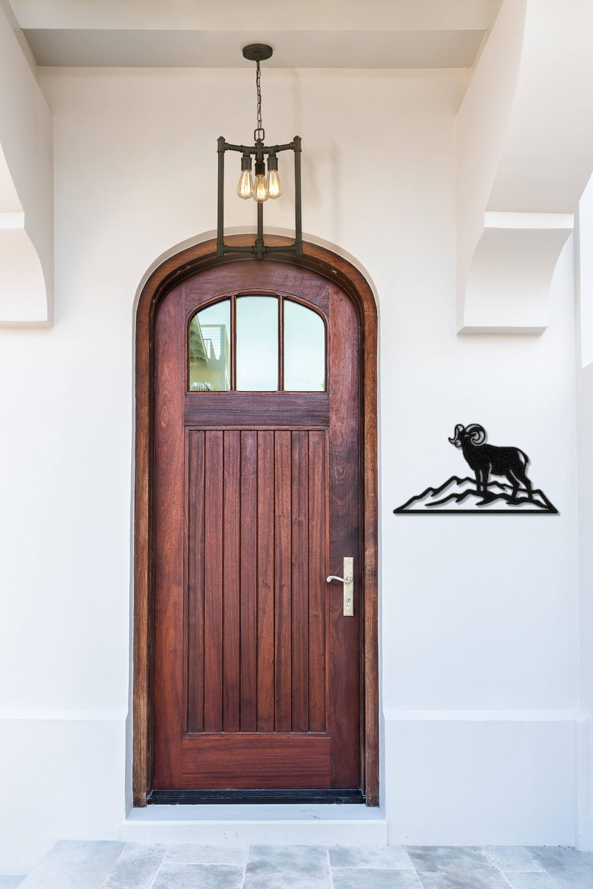 Bighorn Sheep Metal Wall Art: Bold Organic Design - Weatherproof Steel, Indoor Outdoor, Western Rustic Accent